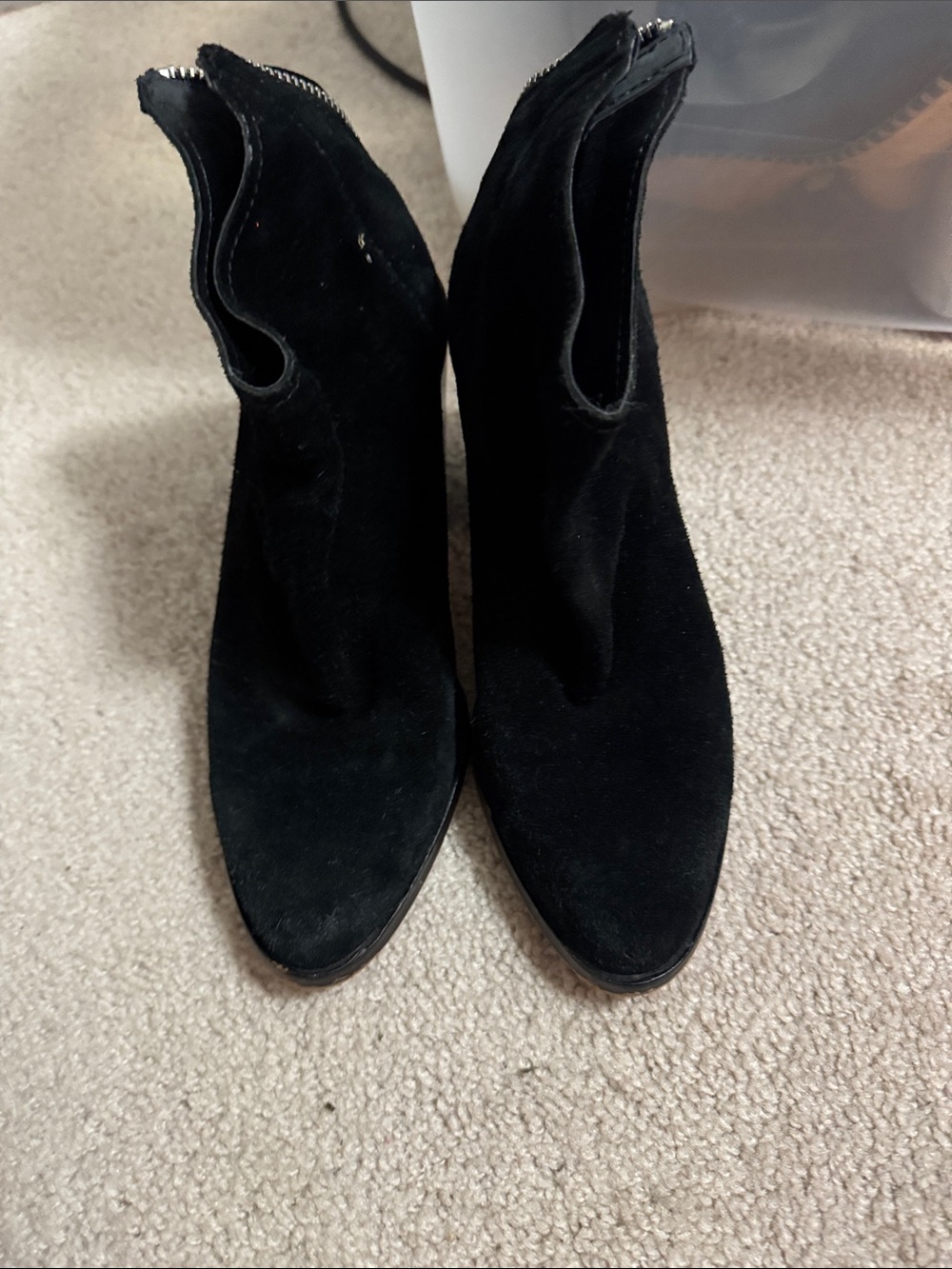 Dolce Vita Black Suede Pointed Toe Ankle Booties